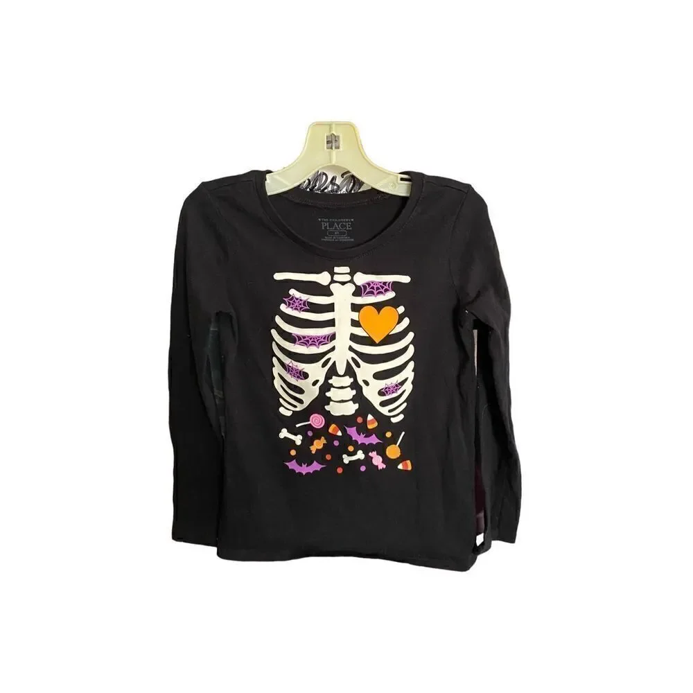 Children’s place toddler girls, Halloween candy skeleton graphic T-shirt 3T